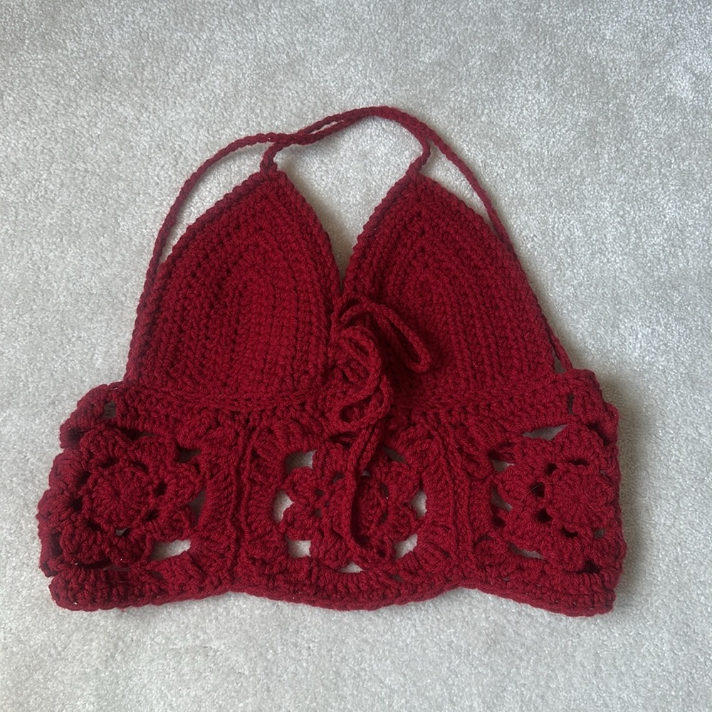 Handmade Crotchet Halter Crop Top
